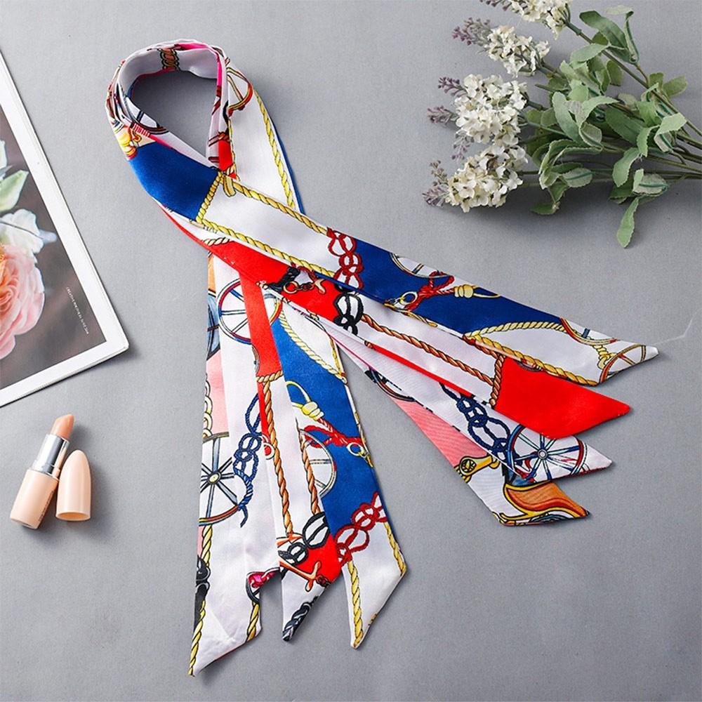 Long Slender Scarf Double-Sided Streamer Handbag Handle Ribbon Hair Band  Neckwear/Wrist/Waistband