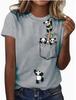 Fashion Women Cute Cartoon Panda Print T Shirt Funny Casual O-neck Short Sleeves T-shirt Summer Female Tee Shirt