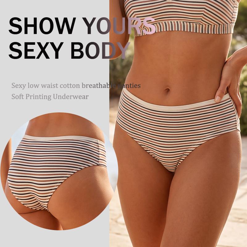 FINETOO 6PCS Seamless Cotton Printing Panties Low Waist Breathable Underpants Spring Autumn XS-XXL Underwear Female Comfortable Lingerie