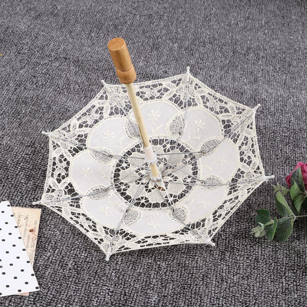 Красивый зонт для рукоделия, небольшого размера, сценический кружевной зонт, украшение для свадьбы, бежевый, маленький