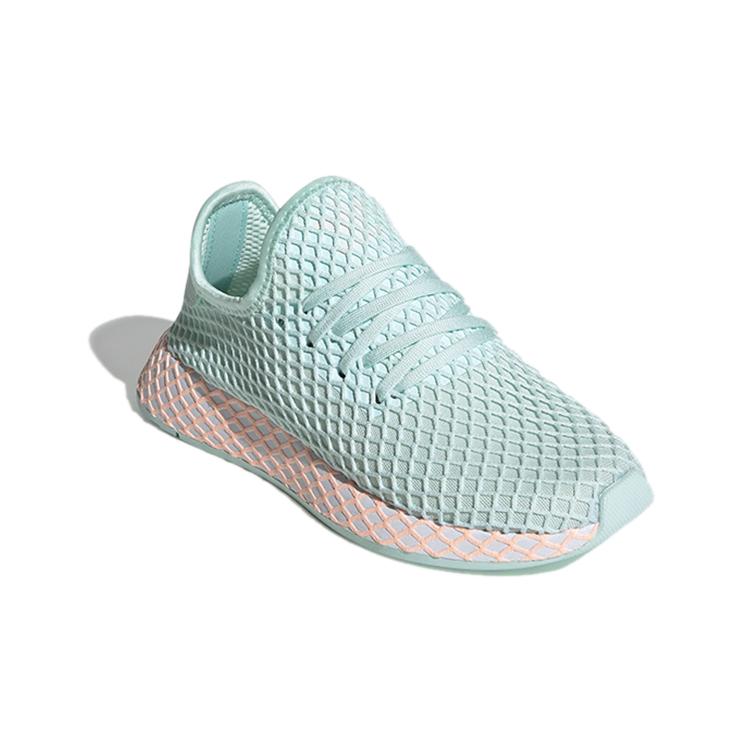 adidas Оригинальные кроссовки для бега Adidas Deerupt Runner J Дышащие Низкие Детские Зеленые Белые Подростковые CG6841