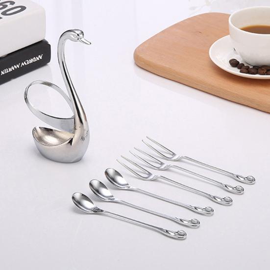 1/7 шт., держатель для хранения посуды в форме лебедя из нержавеющей стали k, столовые приборы для ложки