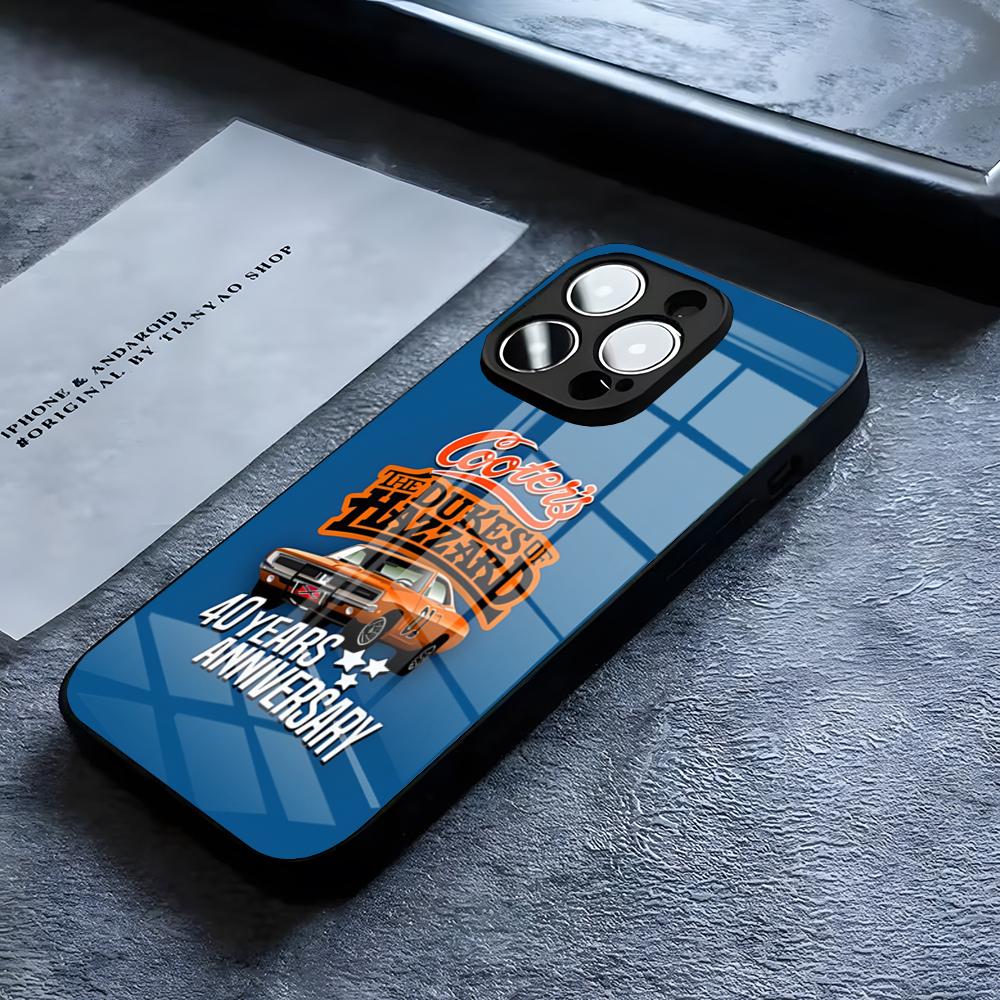 The General Lee Dukes Of Hazzard 01 Phone Case For IPhone 16 15 14 Pro 11 13 12 Mini XS XR Max 6 8 7 Plus SE Glass Cove