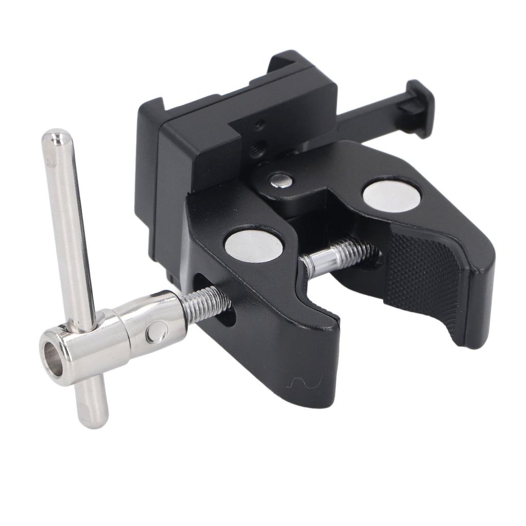 V Mount Battery Adapter with Clamp Strong Grip Portable Adjustable Heavy Duty Aluminum Alloy for Light Stand Tripod