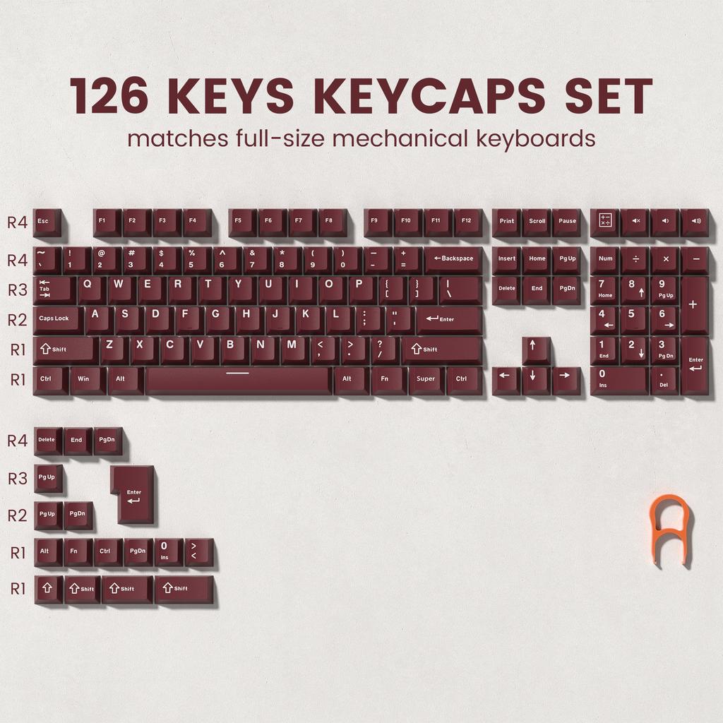 Xiaomi Womier 138 Keys Retro Brown Gray PBT Keycap Double Shot Cherry Profile Key Caps for Cherry MX Switches Mechanical Gamer Keyboard