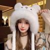 "2024 Bear Plush Hat & Scarf Set – Cute Winter Cycling Warmth"