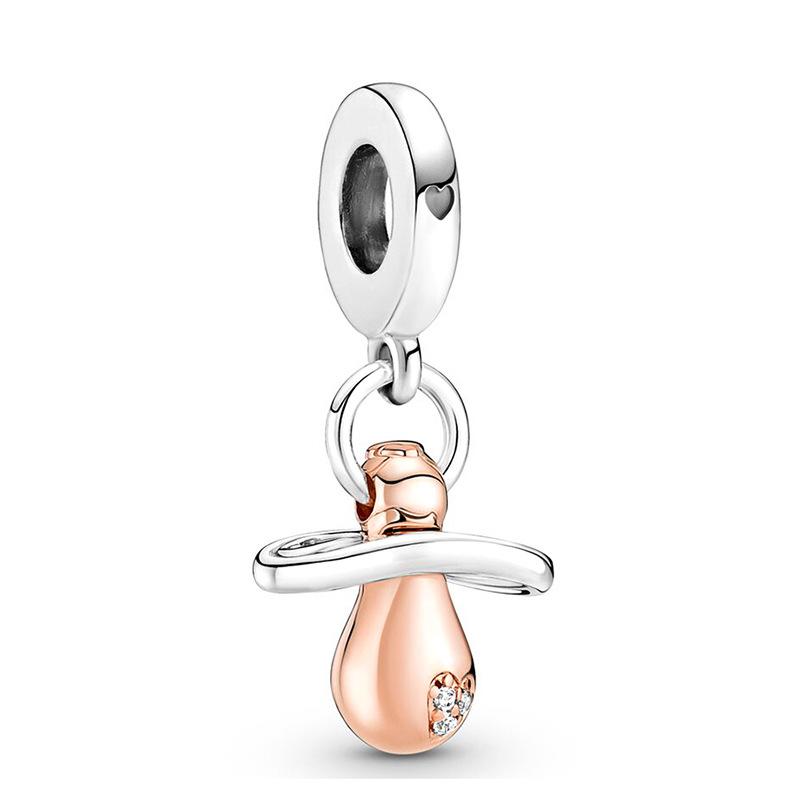 European Style DIY Charm Beads for Jewelry Making, Gold Plated CZ Heart Animal Dangle Charms, Pandora Compatible Bracelet Necklace Accessories
