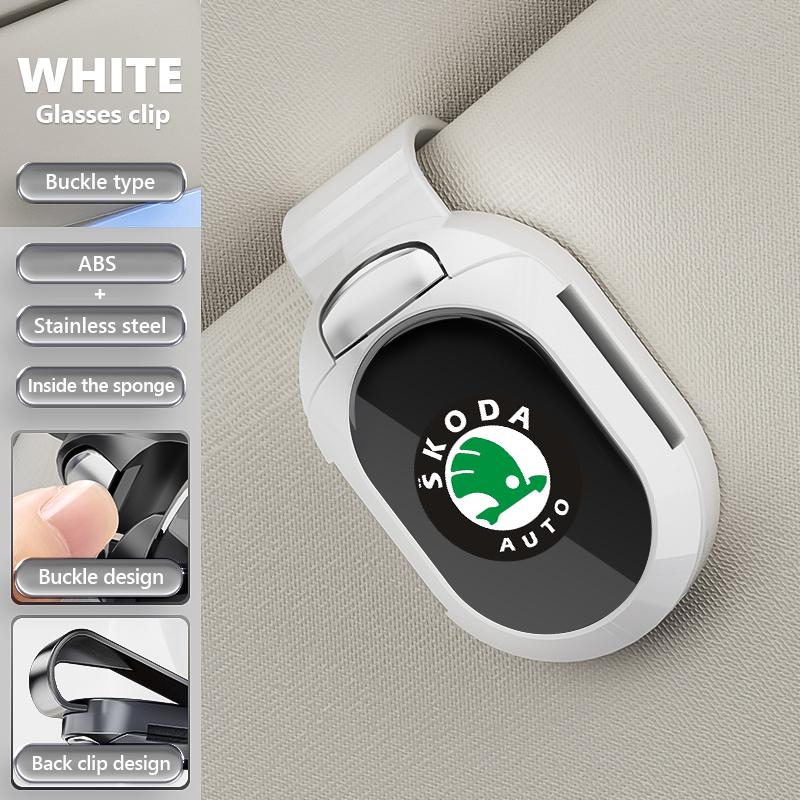 NSH4 Multifunctional card holder Car visor Glasses clip Accessorie For Skoda Rapid Octavia Derivative Enyaq-iV VisionS Yeti Scala