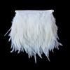 1Meter White Feathers Trims Dress Cloth Sewing Crafts Rooster Saddle Feather Ribbon Fringe Wedding Party Decoration Plumes