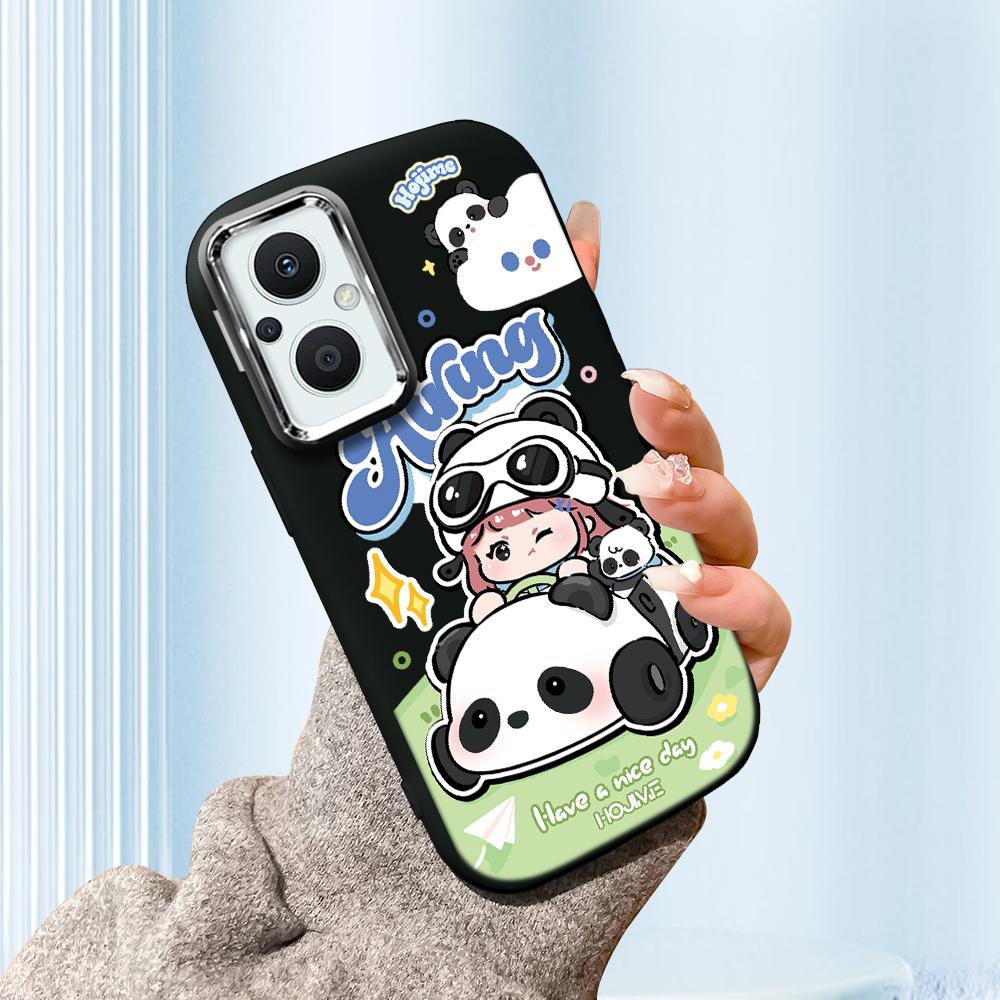 For Vivo V23 V25 V27 V29 V30 Y27S Y28 Y33S Y36 Infinix Hot30I Hot40 Tecno Spark20 Cartoon Black Cat Silver Edge Soft Liquid Silicone Protective Casing