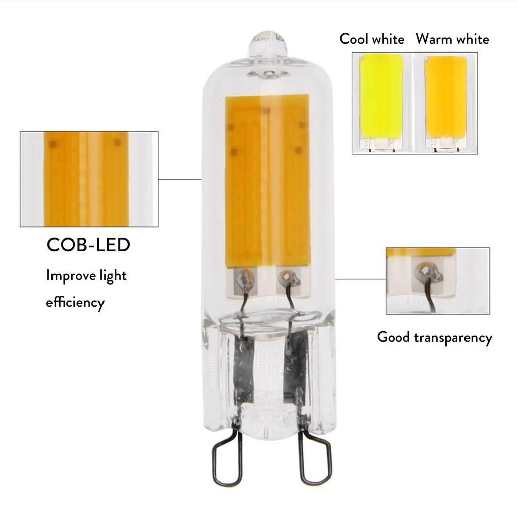 G9 Mini LED COB Bulb 3W 5W Glass Crystal Lights For Home Pendant Light Fixture Chandelier Replace 25W 45W Halogen Lamp 110V 220V