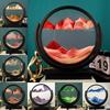 3D Rotatable Hourglass Moving Sand Art Picture Round Glass Black Frame Sandglass Deep Sea Sandscape Quicksand Home Decorations