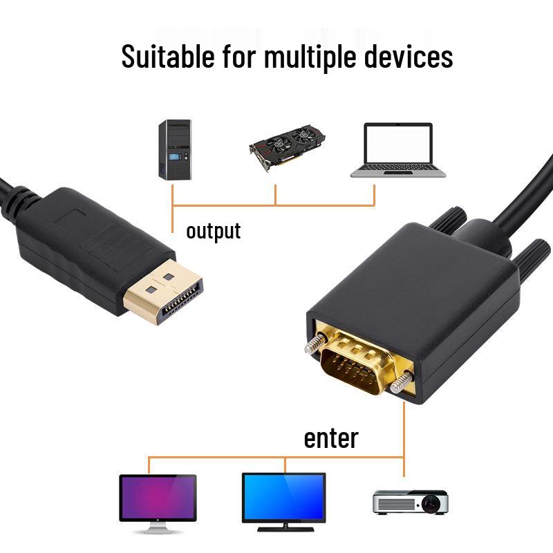 Кабель-адаптер DisplayPort на VGA, 1,8 м - Конвертер монитора DP в VGA