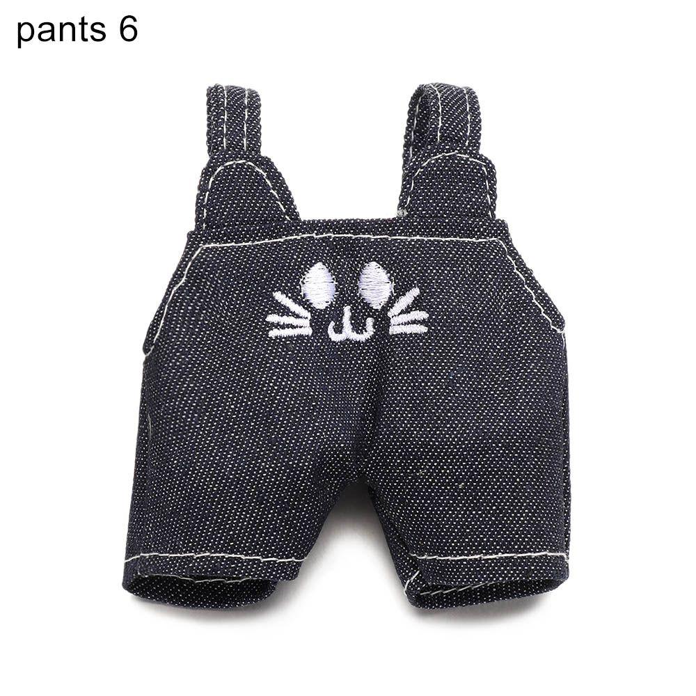 Animal Pattern Cotton Stuffed Dolls Knited Hat Mini Overalls Plush Suspender Pants Doll Clothes