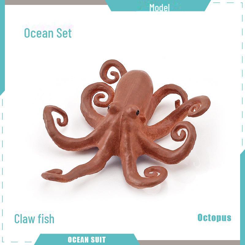 Набор моделей морских животных: Акула, черепаха, дельфин, кит, пингвин, краб и существа морского дна