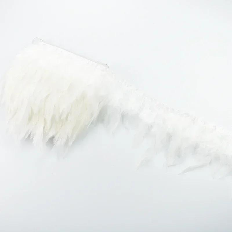 10Meters Saddle Pheasant Feathers Fringe for Clothes Ribbon Cock Feather Trim Flecos Tassel Needlework Decoration Sewing Decor