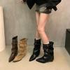 Boots 2025 Spice Girl Western Short Boots Boots Tube New Early Autumn American Belt Buckle Niche Design Short Boots Women's Boots