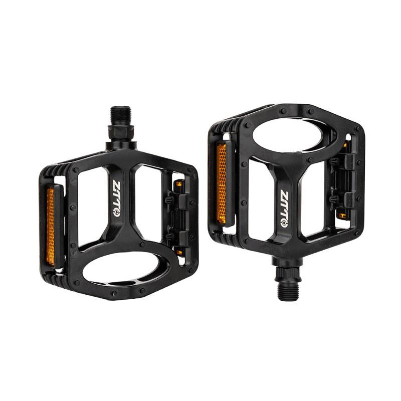 Aluminum Bicycle Pedals With Anti-Slip Rubber Grips Reflective Strips Mountain Bike Cycling Accessories
