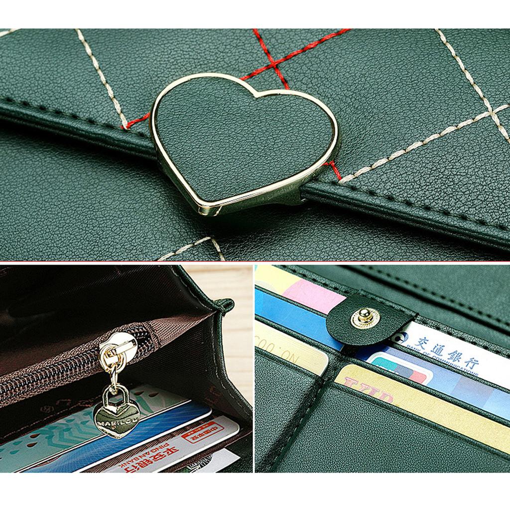 Женский длинный кожаный кошелек с тройным клатчем, многофункциональный кошелек