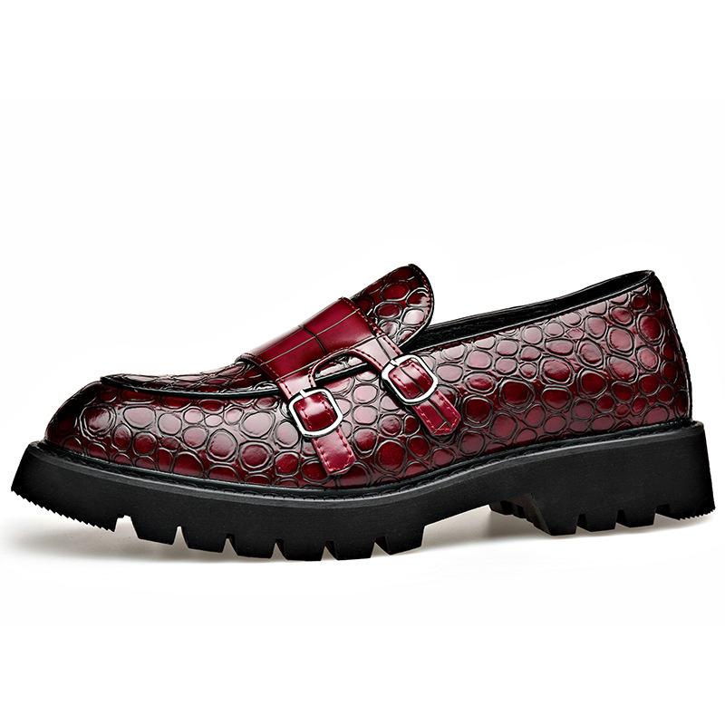 2025 Весна Осень Новые Повседневные Кожаные Туфли для Мужчин Толстая Подошва Пряжка Дизайнерские Туфли Мужские Большой Размер Деловые Платья Лоферы Мужские