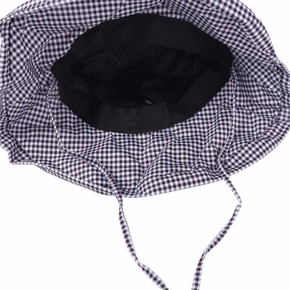 Casual Plaid Sun Hats Summer Fisherman Hat Fashion Drawstring Bucket Hats  Outdoor