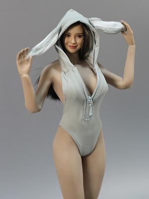 Игрушки Хобби Фигурки Аксессуары Подходит для тела TBLeague DMTOYS Красивые женские модные сексуальные кролики с застежкой-молнией спереди и высоким вырезом на ноге Купальник-кролик и