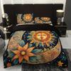 Boho Sun And Moon Duvet Cover Set Black White Floral Bedding Set Bohemian Exotic Comforter Covers Queen Bedroom Decor All Season