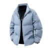 Winter New Men's Solid Color Thickened Stand Collar Cotton Coat Large Size Fashionable Casual Cotton Coat