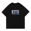 Американский трендовый бренд KITH, футболка с летним принтом в виде букв, повседневная, хлопковая, свободного кроя, с коротким рукавом и круглым вырезом, из двойной пряжи, мужская/женская