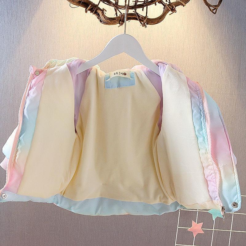 Модные куртки для девочек, пальто, зимняя теплая парка с капюшоном, зимний комбинезон, симпатичная детская верхняя одежда с крыльями