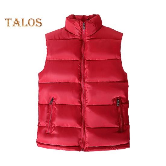 Мужской жилет с воротником-стойкой, безрукавка, пальто с карманами, застежка-молния, теплый, удобный пуховый жилет