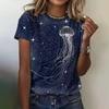 Женские футболки с принтом медузы 3D, модные повседневные женские футболки больших размеров с коротким рукавом и круглым вырезом, женская одежда Harajuku, летний топ