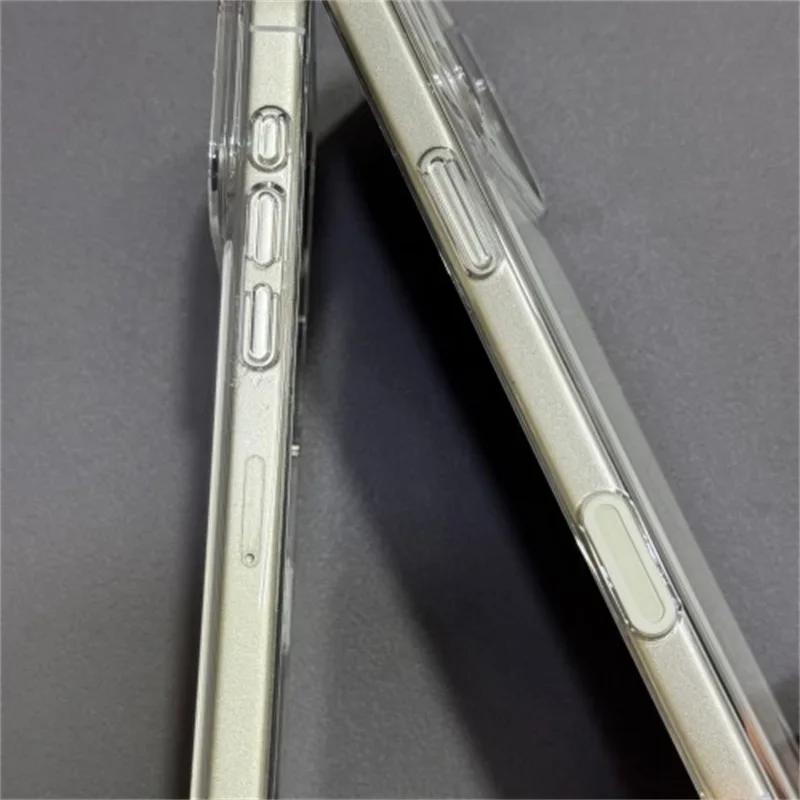 Для iPhone 17 Pro 17 Pro Max HD Прозрачный Полузакрытый Чехол для Телефона С Защитой Кнопки Камеры С Сенсорной Кнопкой С Магнитной Анимацией Ударопрочный Чехол для Телефона