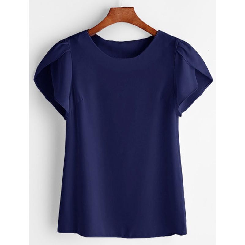 Summer Lotus Women Short Sleeve Blouse Tops Ladies Loose T Shirt Casual Top Tee