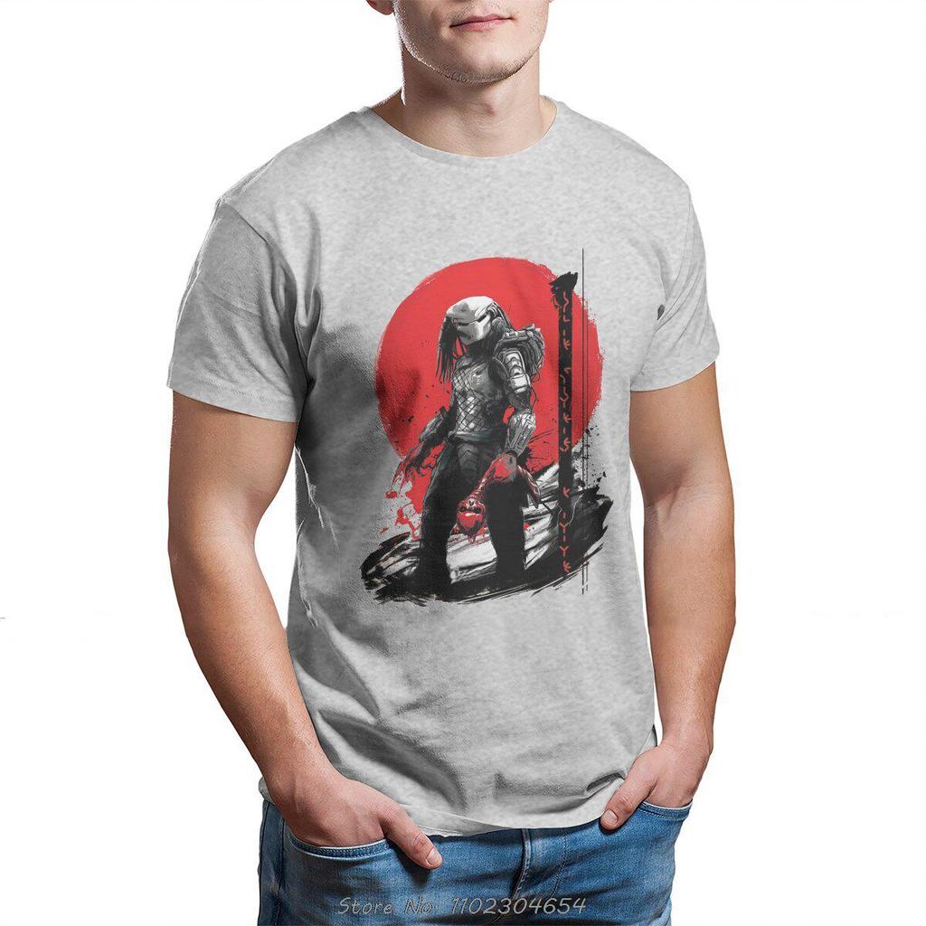 Футболка с фильмом ужасов «Хищник: Луна охотника», хлопок, оверсайз, распродажа, мужские топы, повседневная мужская футболка, уличная одежда Харадзюку