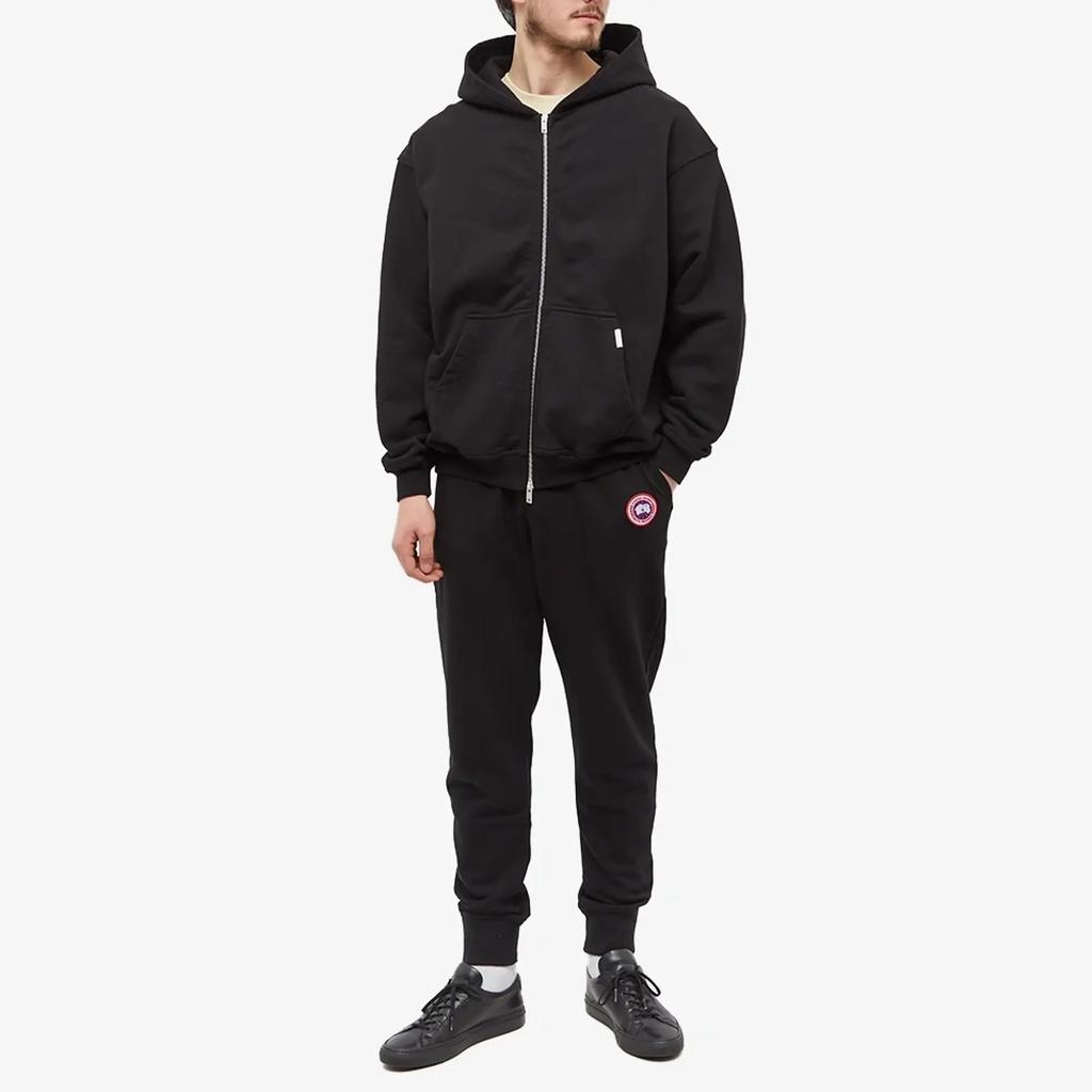 Canada Goose Серия Huron SS22 Красная этикетка Дышащие Однотонные С манжетами Длинные брюки Трикотажные Спортивные брюки Мужские брюки Черный 7402M-61