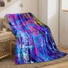 Multicolored "love" text and heart shapes layered on a vibrant background. for all seasons blanket lunch break throw gift