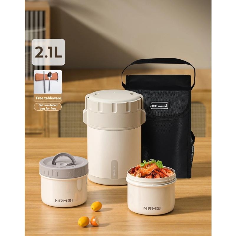 3.2L Термоконтейнер для ланча Bento многофункциональный Горячая еда Нержавеющая сталь Многослойный Отдельный Контейнер Посуда Коробка Набор