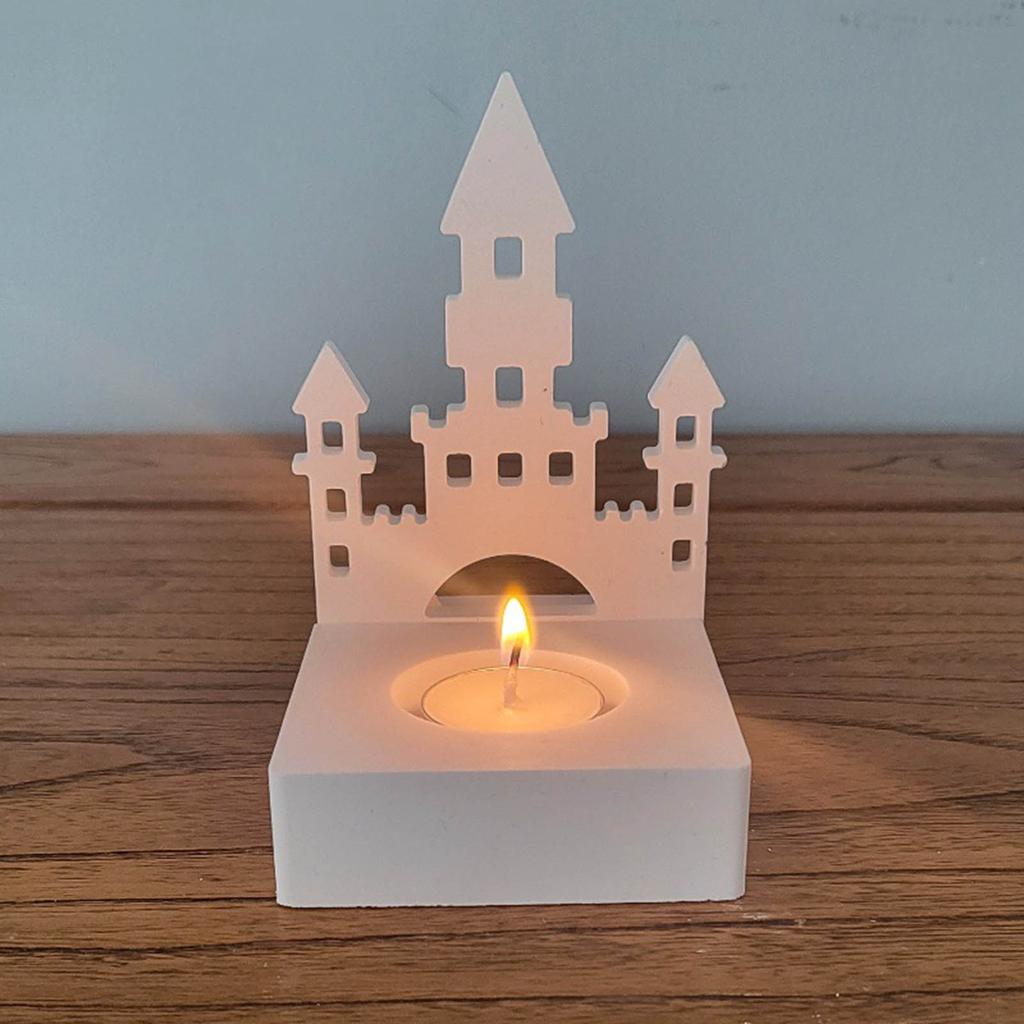 Castle House Candlesticks Resins Moulds Snow House Candle Holder Silicone Molds DIY Castings Moulds for Home Decorations