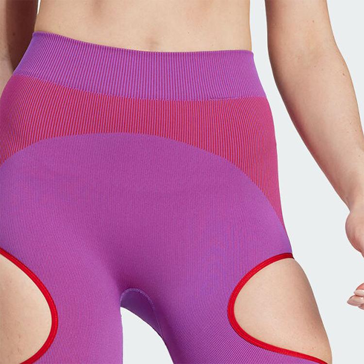 adidas X Rui Zhou Collaboration FW23 Hollow Design Tight Sports Брюки женские Брюки Ярко-фиолетовые IB1266