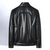Men's Sheepskin Goose Down Stand Collar Leather Jacket