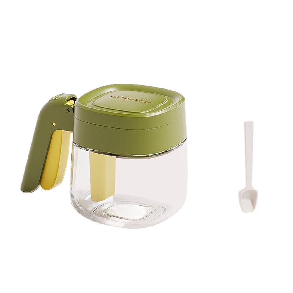 Flip Top Glass Seasoning Box Sealed Condiment Seasoning Jars Portable Spices Container Kitchen