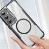 Для Magsafe Carbon Fiber Matte Phone Case для Samsung S24 Ultra 5G Wireless Charging Cover Magsafe для Galaxy S24FE S24 Plus TPU Bumper Hard PC Capa