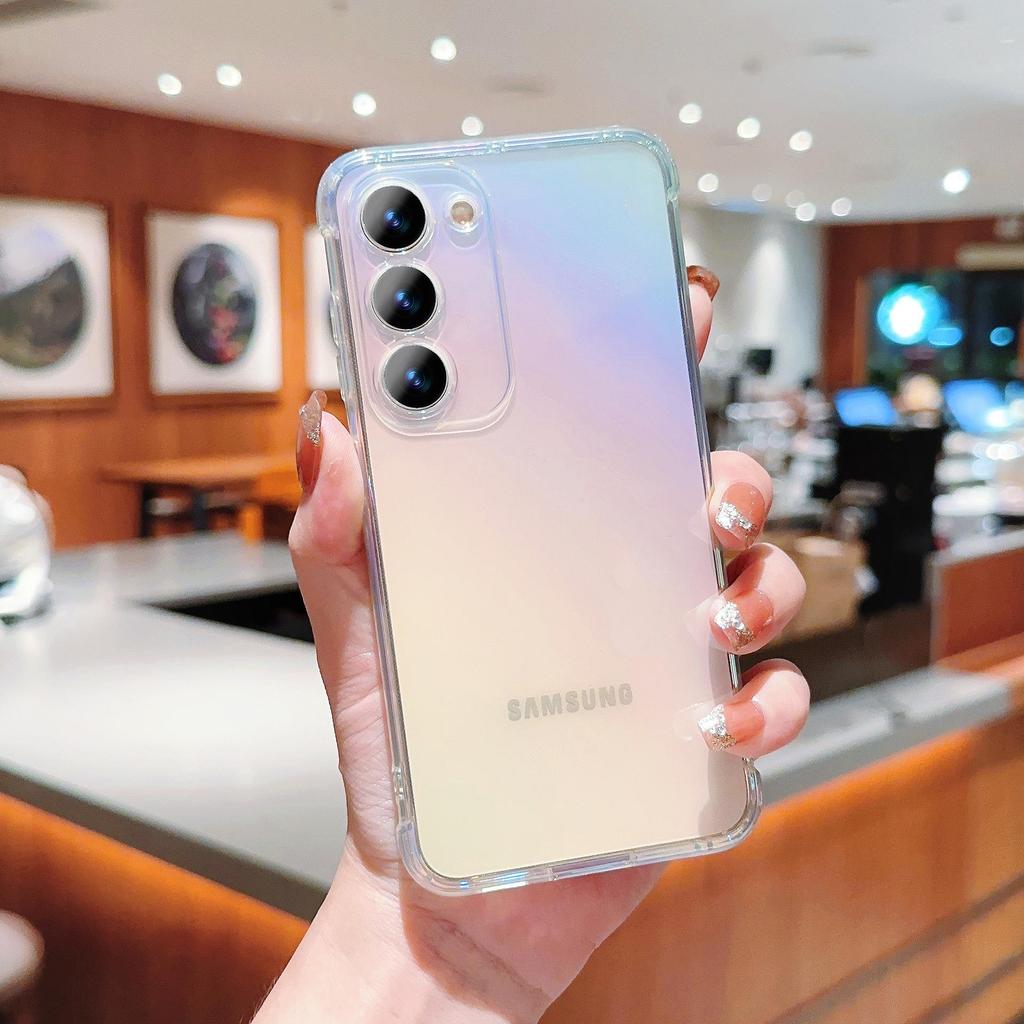 Переливающийся и прозрачный чехол для телефона Samsung S25u для S23, S22, A55, A54, A53 - Цвет синего света