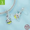 Yinziyun Playful Monkey Sterling Silver Charm Bracelet/Necklace Pendant