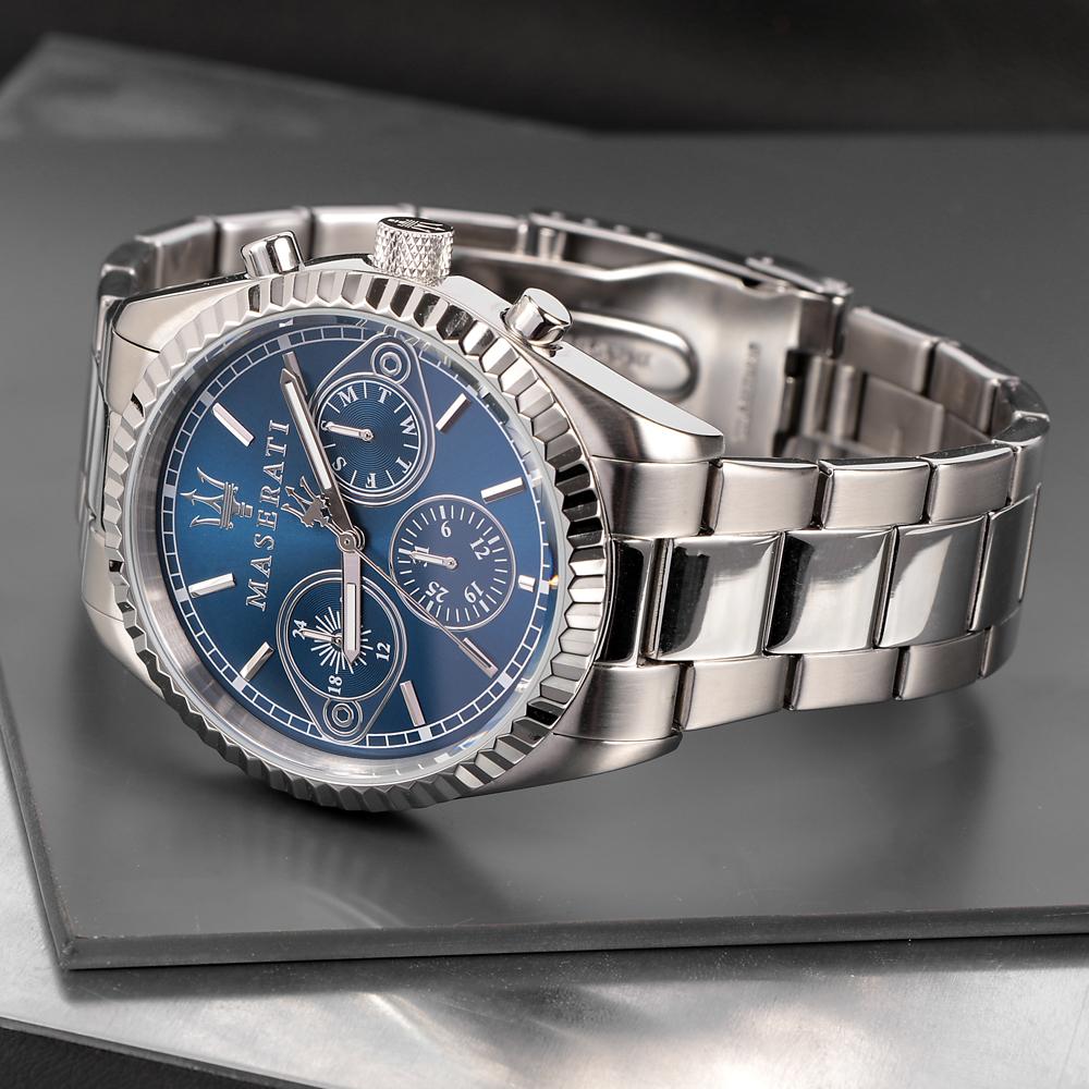 Maserati Мужские кварцевые часы Competizione Blue Metal Silver R8853100013