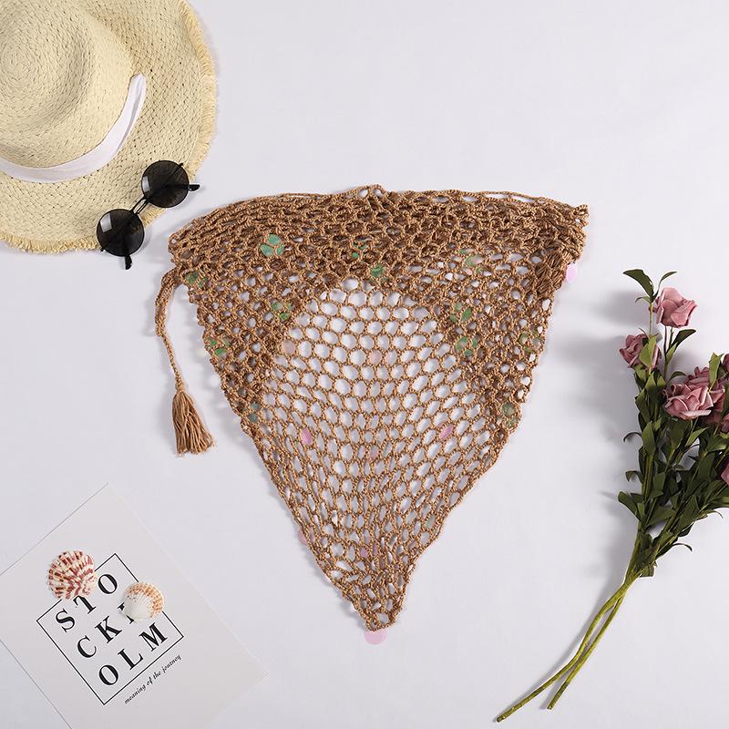 Hand-Crocheted Sequin Bikini Cover-Up Skirt