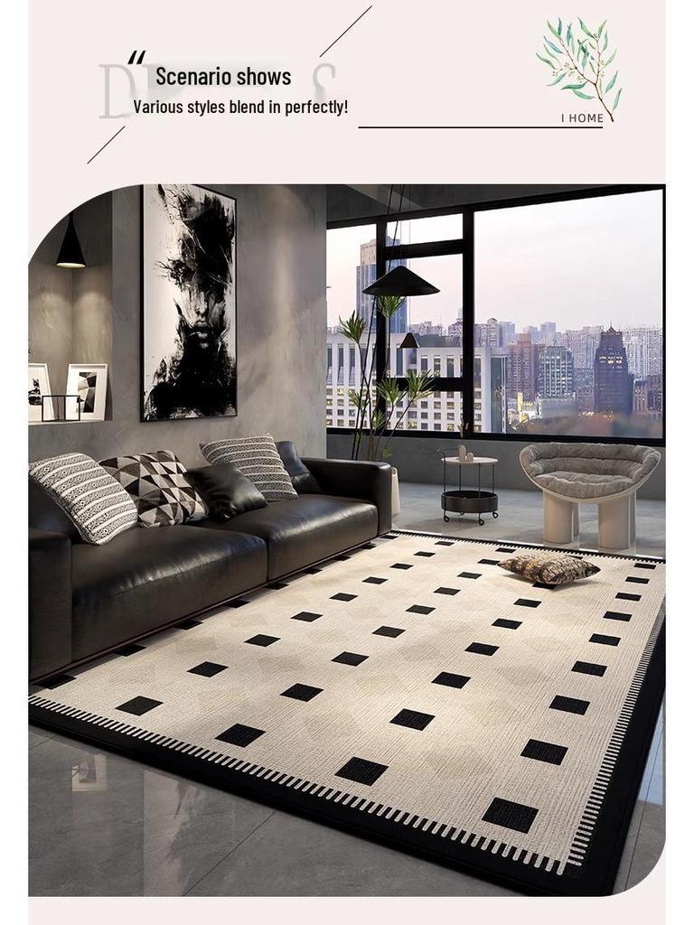 Высококлассный минималистичный ковер для гостиной: Большой, Нескользящий, Устойчивый к Пятнам Ковер для Дивана и Кофейного Столика