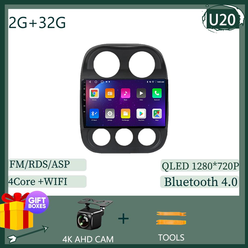 Android 13 Автомобильное радио для Jeep Compass Patriot 2010 - 2016 Автомагнитола Стерео 2 Din Плеер GPS Навигация Carplay DSP Головное устройство