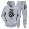 Women's Long Sleeves Women Tracksuit Set Hoodie+Pant Spring Winter Dragon Print Casual Fleece Sweatshirt Sportwear Homme Streetwear Women Clothing